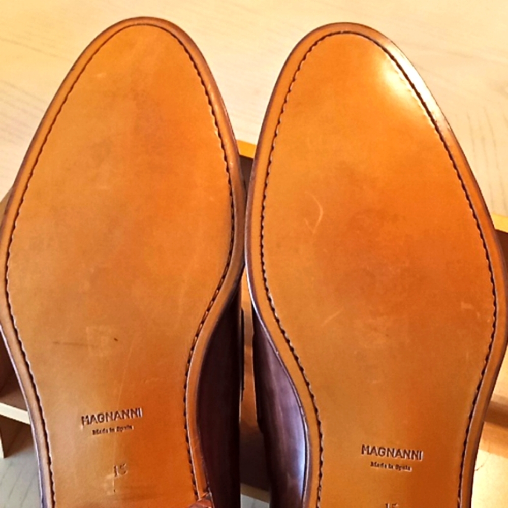 MAGNANNI Penny Loafers. Cognac. Made in Spain. Size 15. Like New Condition. - Picture 6 of 16